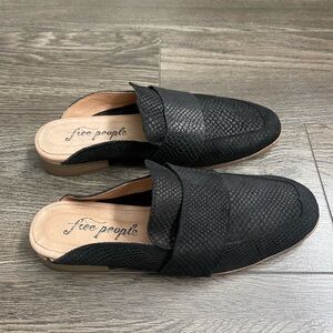 NWOT Free People Textile At Ease Loafer Black Mules